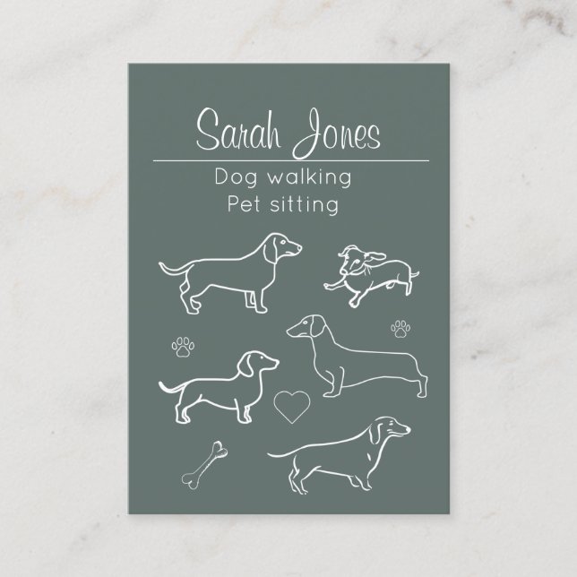 Pet Sitting Dog Walking Sitter Dogs Cats Business Card (Front)