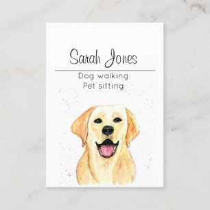 Pet Sitting Dog Walking Sitter Watercolor Business Card