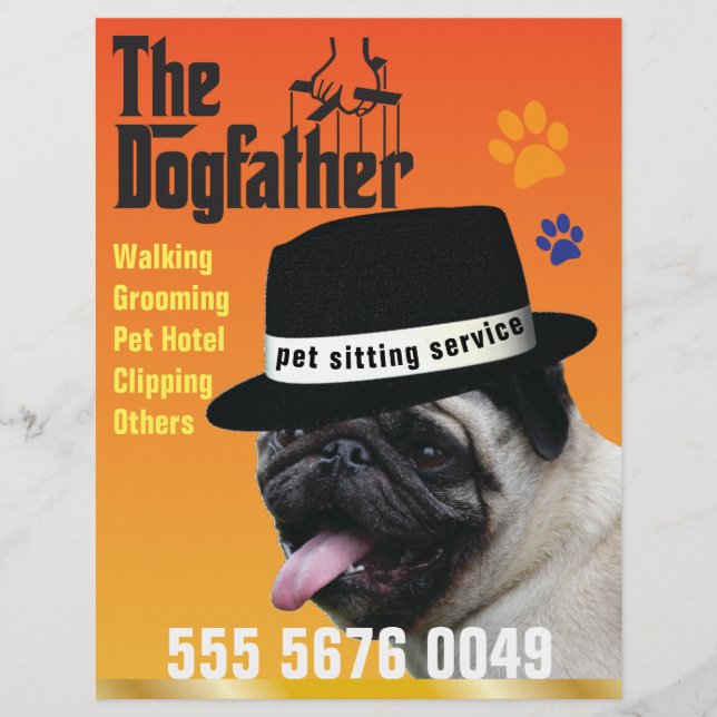 Pet Sitting 🐾 Dogfather Dog Walker Trustworthy  (Front)