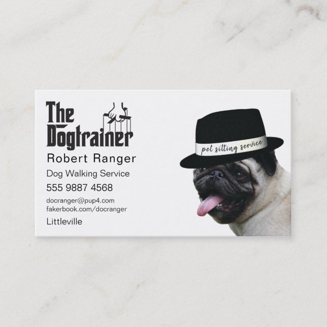 Pet Sitting 🐾 Dogfather Dog Walker Trustworthy  Business Card (Front)