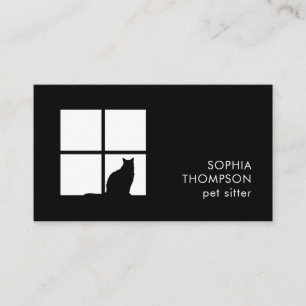 Pet Sitting   Groomer Services Unique Modern Black Business Card