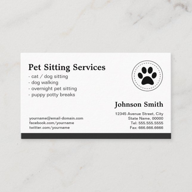 Pet Sitting Pet Care - Appointment (Front)