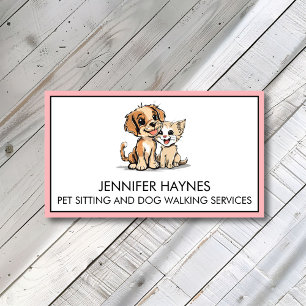 Pet Sitting Petsitting Dog Walking Services Cute Business Card