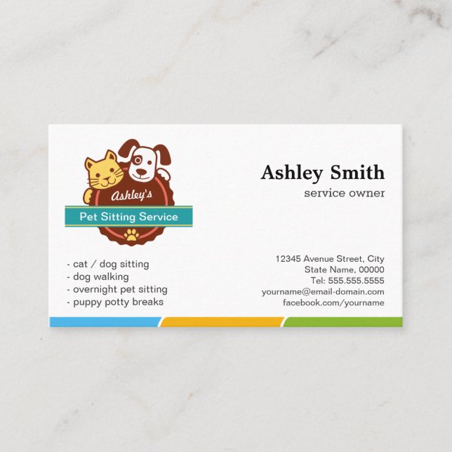 Pet Sitting Service Appointment Card (Front)