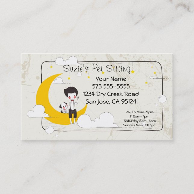 Pet Sitting Service Business Card (Front)
