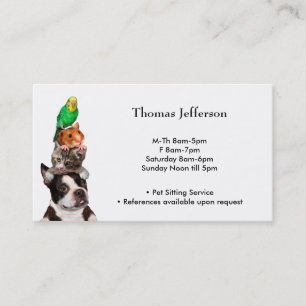Pet Sitting Service Business Card