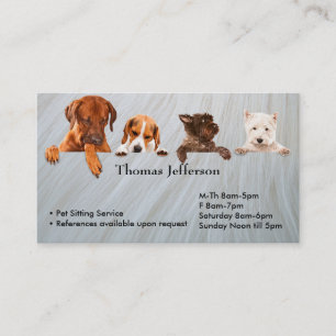 Pet Sitting Service Business Card