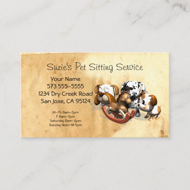 Pet Sitting Service Business Card (Front)