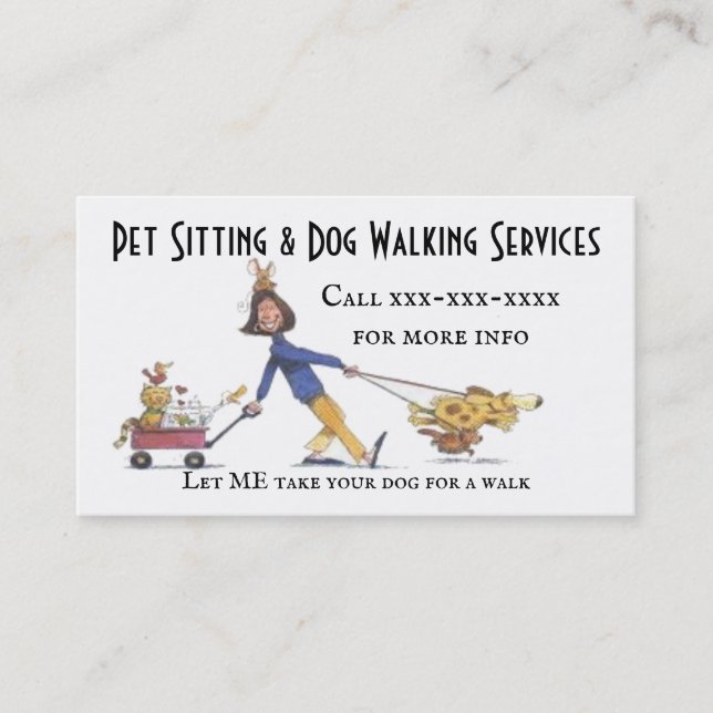 Pet Sitting Service Business Card (Front)