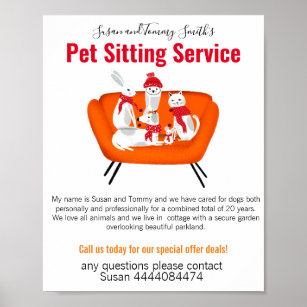 Pet sitting service poster