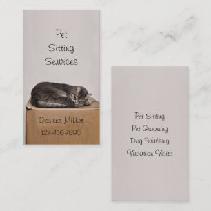 Pet Sitting Services Cat Grooming Dog Walking Business Card