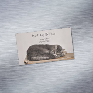 Pet Sitting Services Cat Grooming Dog Walking Magnetic Business Card