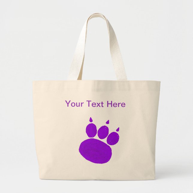 Pet Sitting Services Paw Print Large Tote Bag (Front)
