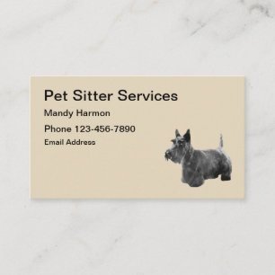 Pet Sitting Services Scotty Dog Business Card