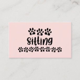 Pet Sitting Services Typography Business Card