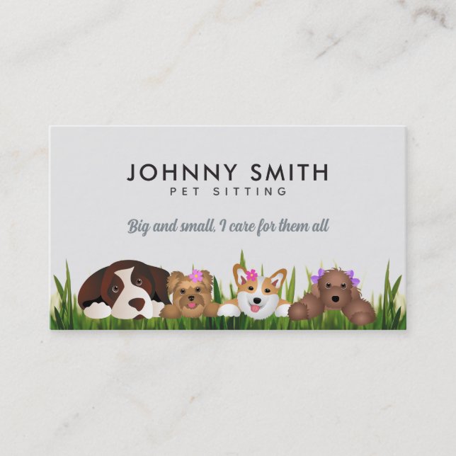 Pet Sitting Slogans Business Cards (Front)