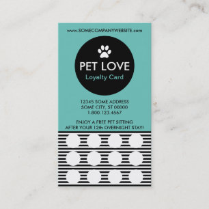 PET SITTING stripe stamp card