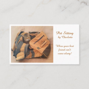 Pet Sitting Unique Cat Business Card