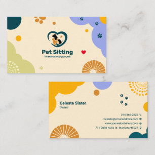 Pet Sitting, Veterinary Clinic, Vet, Pet Shop, Pet Business Card