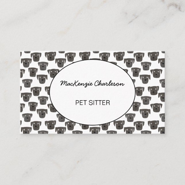 Pet Sitting Watercolor Dog Business Card (Front)