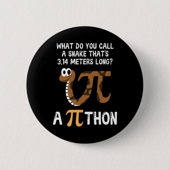 Pet Snake Math Pi Day Python  6 Cm Round Badge (Front)