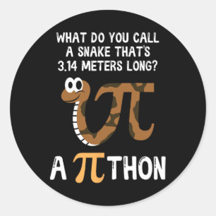 Pet Snake Math Pi Day Python Classic Round Sticker