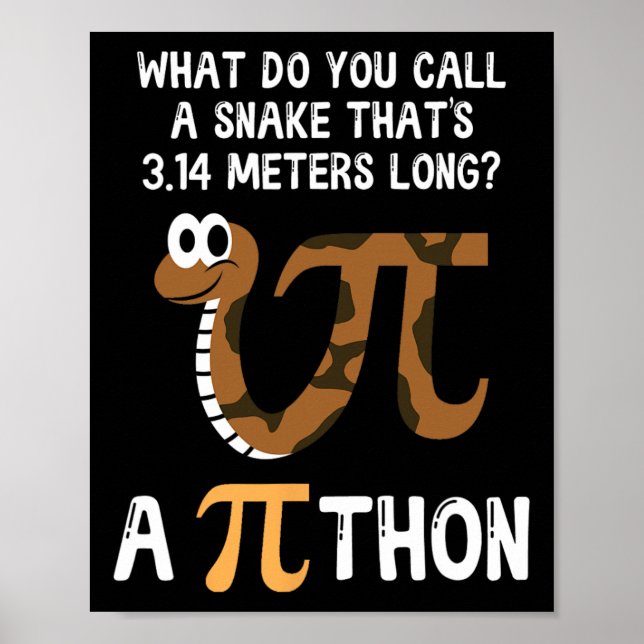 Pet Snake Math Pi Day Python  Poster (Front)