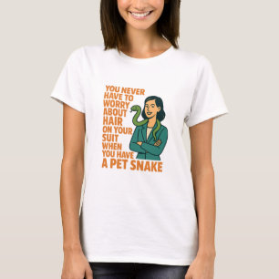 pet snake no hair on suit retro humour design T-Shirt