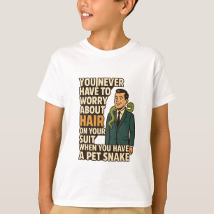 Pet Snake No on Hair Suit Funny Graphic T-Shirt