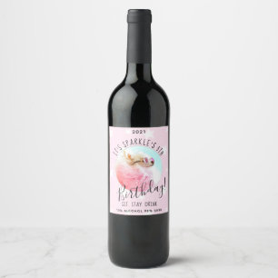 Pet Star Photo Dog Birthday Party Stars Wine Label