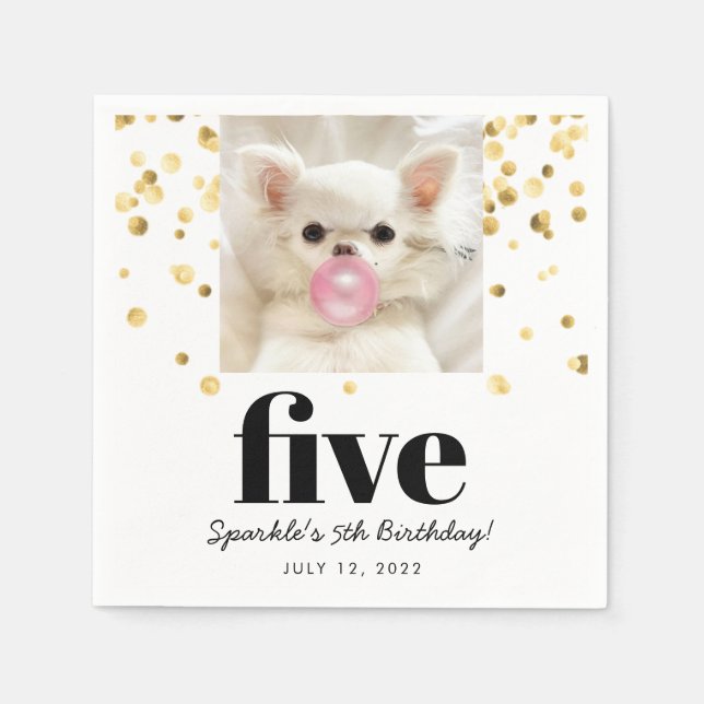 Pet Star | Photo Pet Birthday Party Napkin (Front)