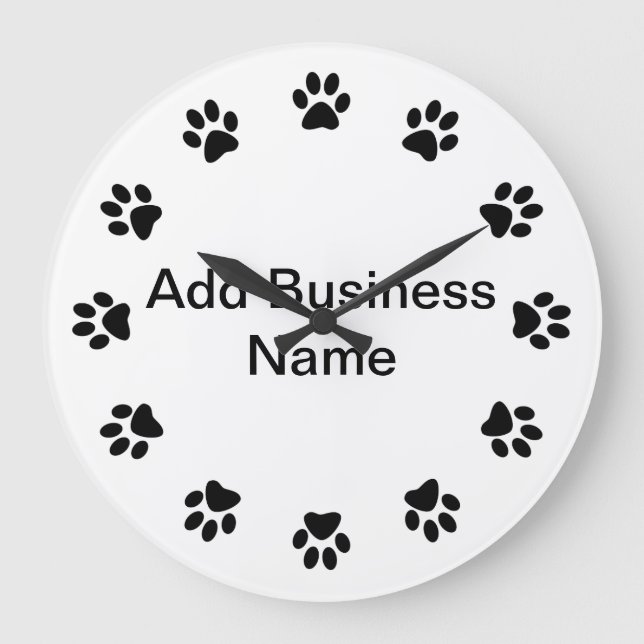 Pet Store Dog PAWS WALL CLOCK (Front)
