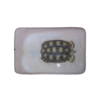 Pet Sulcata in Pink Tub Taking Bubble Bath Mat