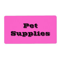 Pet Supplies in Pink Moving Labels