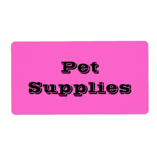 Pet Supplies in Pink Moving Labels (Front)