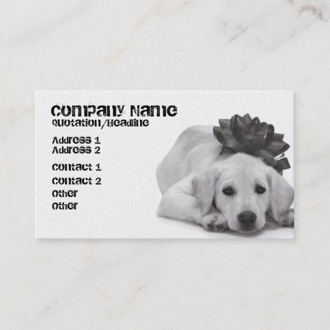 Pet Supply/Groomer/Etc. Business Card (Front)