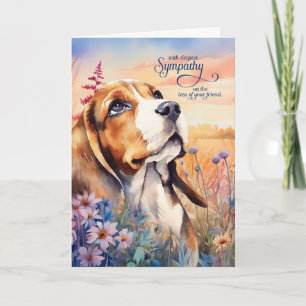 Pet Sympathy Beagle Dog Wildflower Meadow Card