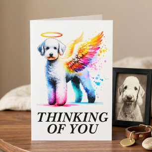 Pet Sympathy Bedlington Terrier Angel Dog Memorial Card