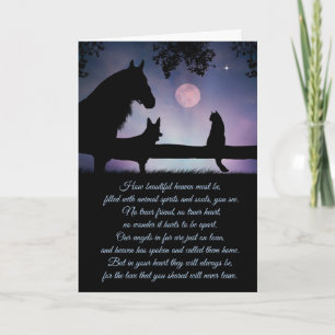 Pet Sympathy Card, Dog, Cat and Horse Card
