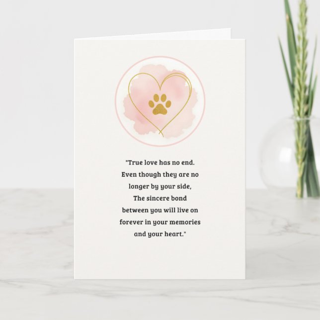 Pet Sympathy Card Love Paw Series (Front)