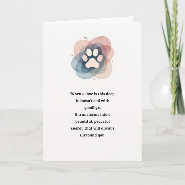 Pet Sympathy Card Love Paw Series (Front)
