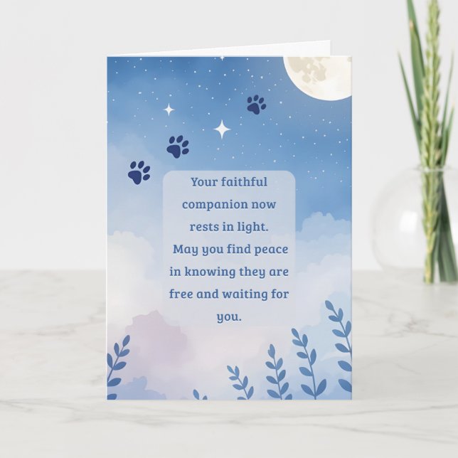 Pet Sympathy Card Moon Flower Series (Front)