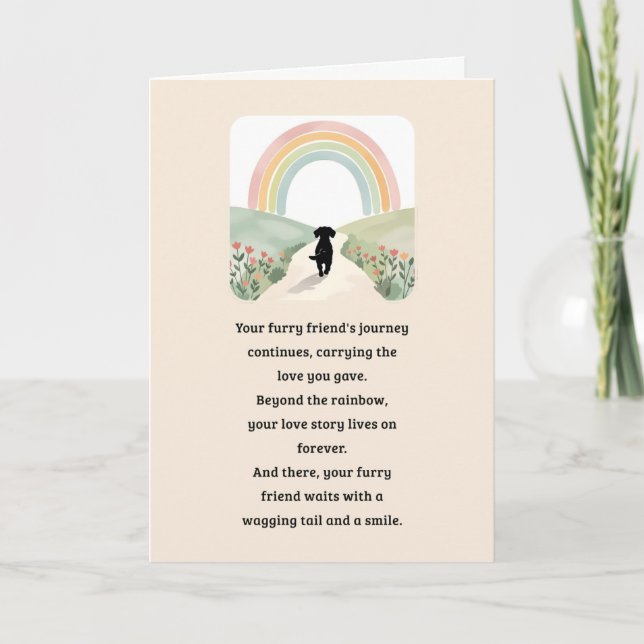 Pet Sympathy Card Rainbow Bridge Series (Front)
