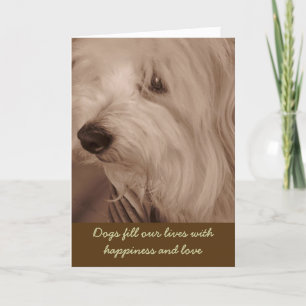 Pet Sympathy Card—Sepia White Dog Card