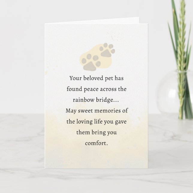 Pet Sympathy Card Watercolor Series (Front)