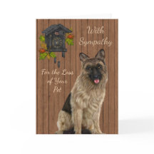 Pet Sympathy Card with German Shepherd