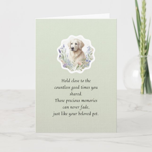 Pet Sympathy Cards Dog Flower Frame Series (Front)