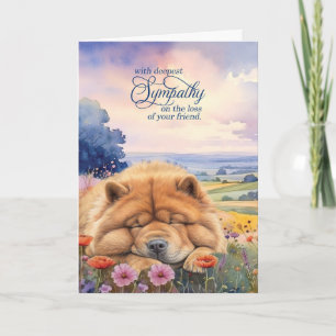 Pet Sympathy Chow Chow Dog Wildflowers Card