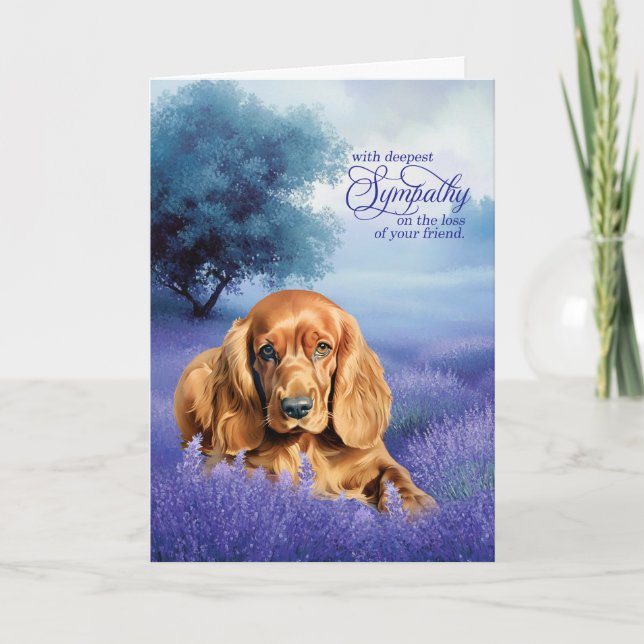 Pet Sympathy Cocker Spaniel Dog Lavender Card (Front)