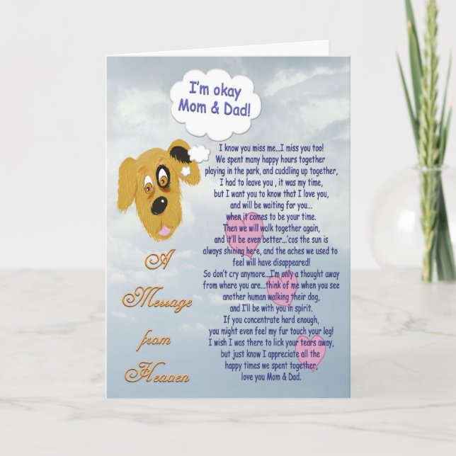 Pet Sympathy/Dog-Mum & Dad Card (Front)
